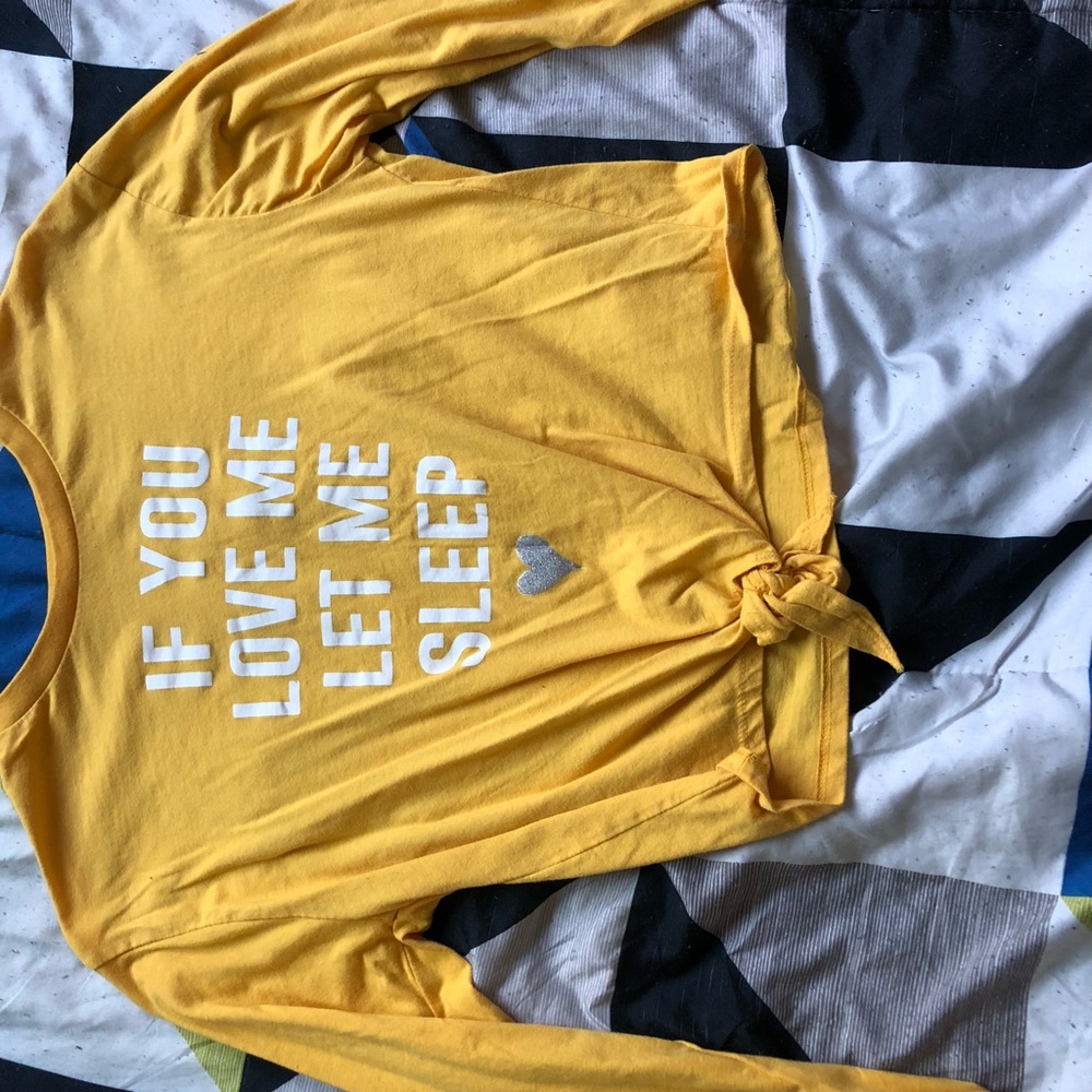 Yellow long sleeve crop top